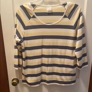 Jantzen Striped skirt and top. Yellow and gray